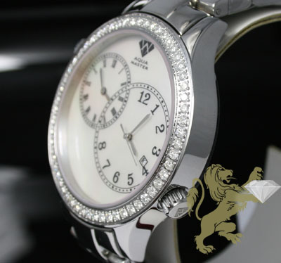 2.45ct mens aqua master genuine round diamond