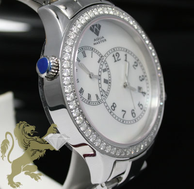 2.45ct mens aqua master genuine round diamond