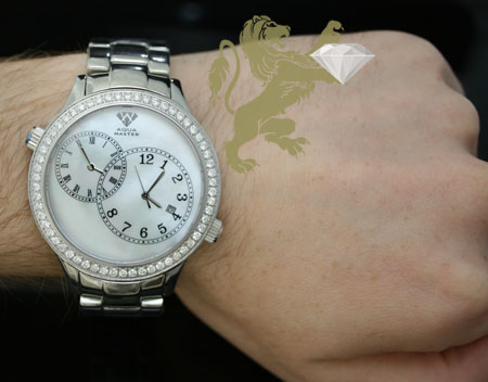 2.45ct mens aqua master genuine round diamond