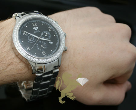 2.45ct mens aqua master genuine round diamond