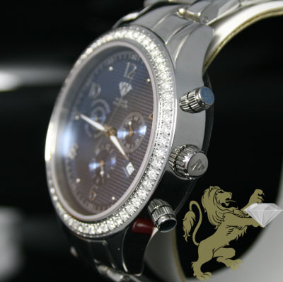 2.45ct mens aqua master genuine round diamond 
