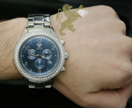 2.45ct mens aqua master genuine round diamond 