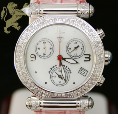 0.85ct ladies aqua master genuine diamond watch 