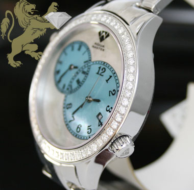 2.45ct aqua master genuine diamond watch 