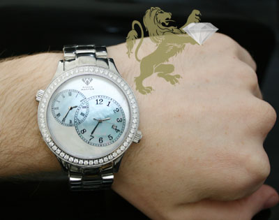 2.45ct aqua master genuine diamond watch 