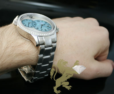 2.45ct aqua master genuine diamond watch 