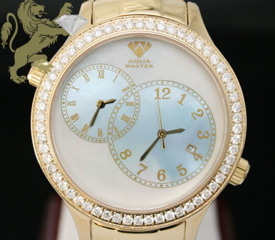2.45ct aqua master genuine diamond watch