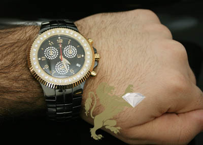 2.85ct mens aqua master genuine diamond watch