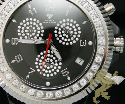 2.85ct mens aqua master genuine diamond watch 