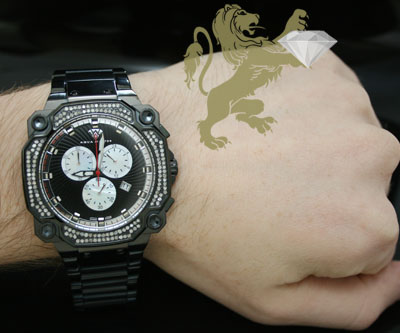 0.75ct mens aqua master genuine diamond 