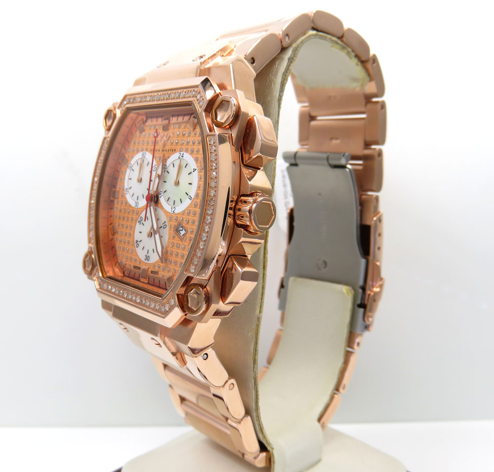 0.75ct mens aqua master genuine diamond
