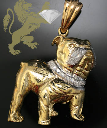bulldog pendant gold