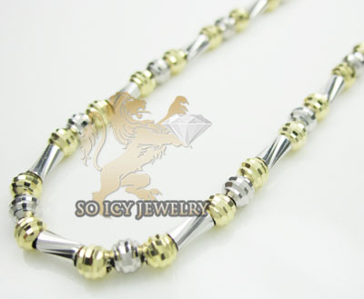 14k two tone gold diamond cut