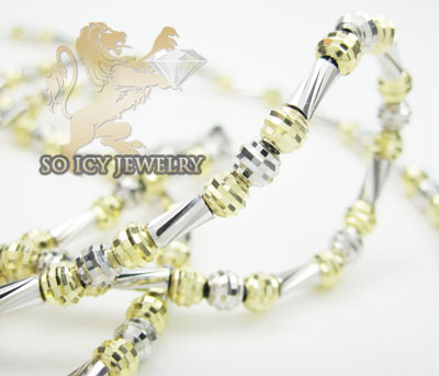 14k two tone gold diamond cut