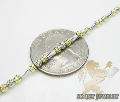 14k two tone gold diamond cut