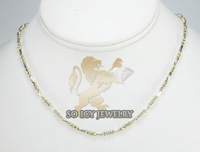 14k two tone gold diamond cut