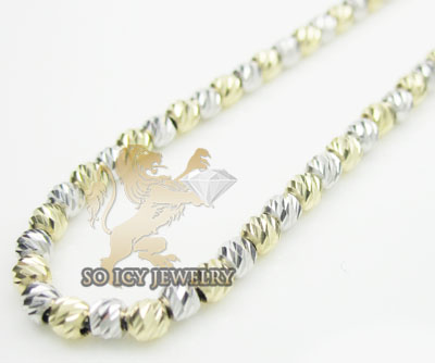 14k two tone gold diamond cut 