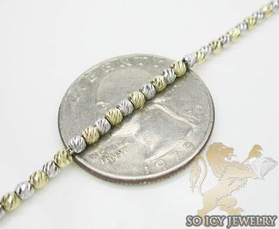 14k two tone gold diamond cut