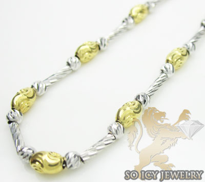 14k two tone gold diamond cut