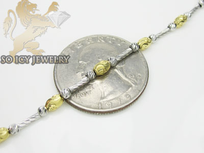 14k two tone gold diamond cut