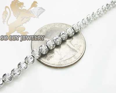 14k white gold diamond cut 