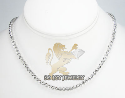 14k white gold diamond cut