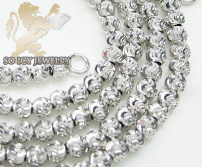 14k white gold diamond cut