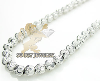 14k white gold diamond cut