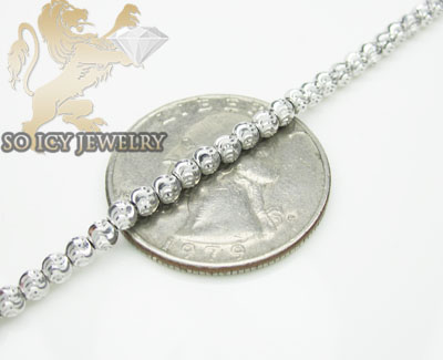 14k white gold diamond cut