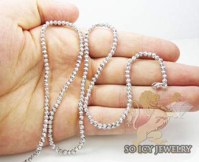 14k white gold diamond cut