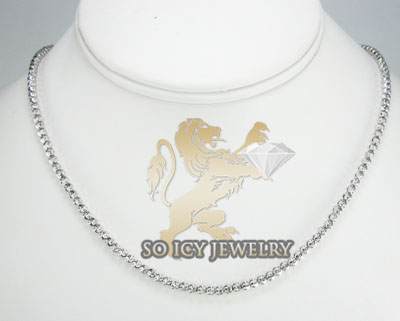 14k white gold diamond cut