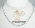 14k white gold diamond cut 