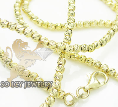 14k yellow gold diamond cut