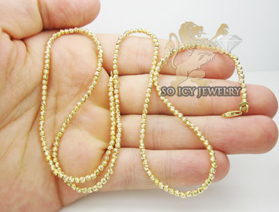 14k yellow gold diamond cut 