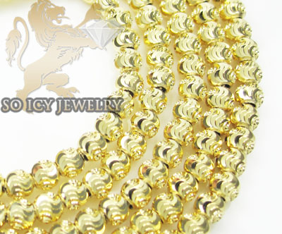14k yellow gold diamond cut ball chain 16-30 inch 3 mm - Image 2