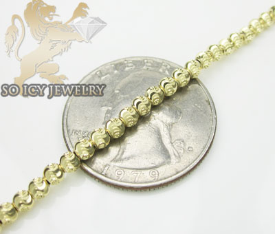 14k yellow gold diamond cut ball chain 16-30 inch 3 mm - Image 4