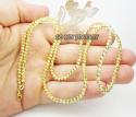14k yellow gold diamond cut ball chain 16-30 inch 3 mm