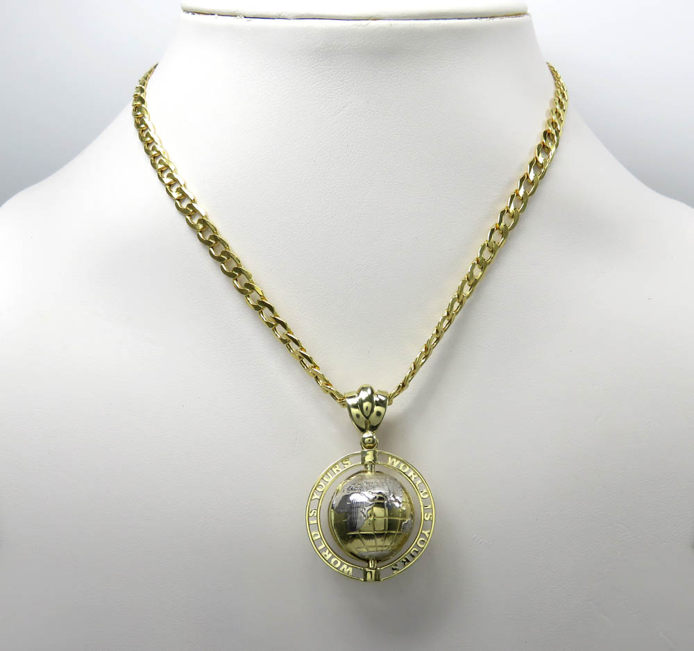 10k yellow gold spinning world is yours standard pendant - Image 5