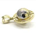 10k yellow gold spinning world is yours mini pendant