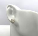 6.50mm 0.75ct 14k yellow, white, rose gold round cluster diamond studs