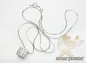 0.35ct 14k white gold princess diamond necklace pendant