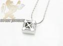 0.35ct 14k white gold princess diamond necklace pendant