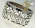6.20ct mens 14k solid white gold diamond 2 row round solitaire