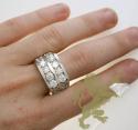 6.20ct mens 14k solid white gold diamond 2 row round solitaire