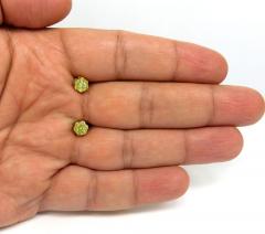0.75ct 6mm 14k yellow gold diamond canary cluster studs