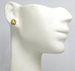 0.75ct 6mm 14k yellow gold diamond canary cluster studs