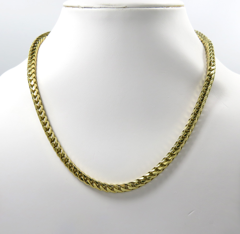 14k yellow gold solid tight link franco chain 20-26 inch 5.3mm - Image 6