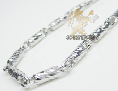 14k white gold diamond cut