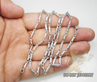 14k white gold diamond cut