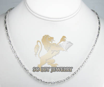 14k white gold diamond cut